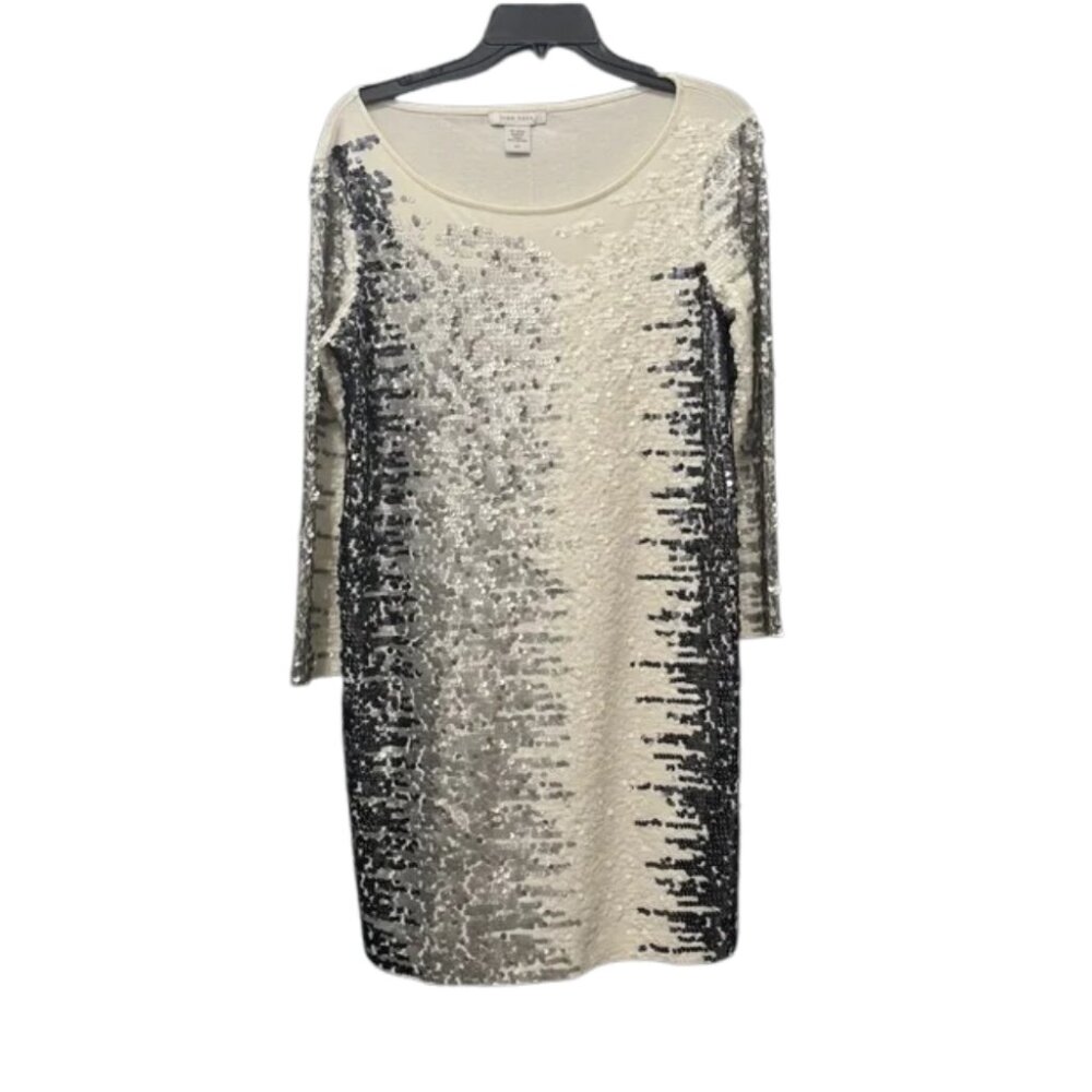Joan Vass Sequin Long Sleeve Dress L/G | Elegant Holiday Glam
